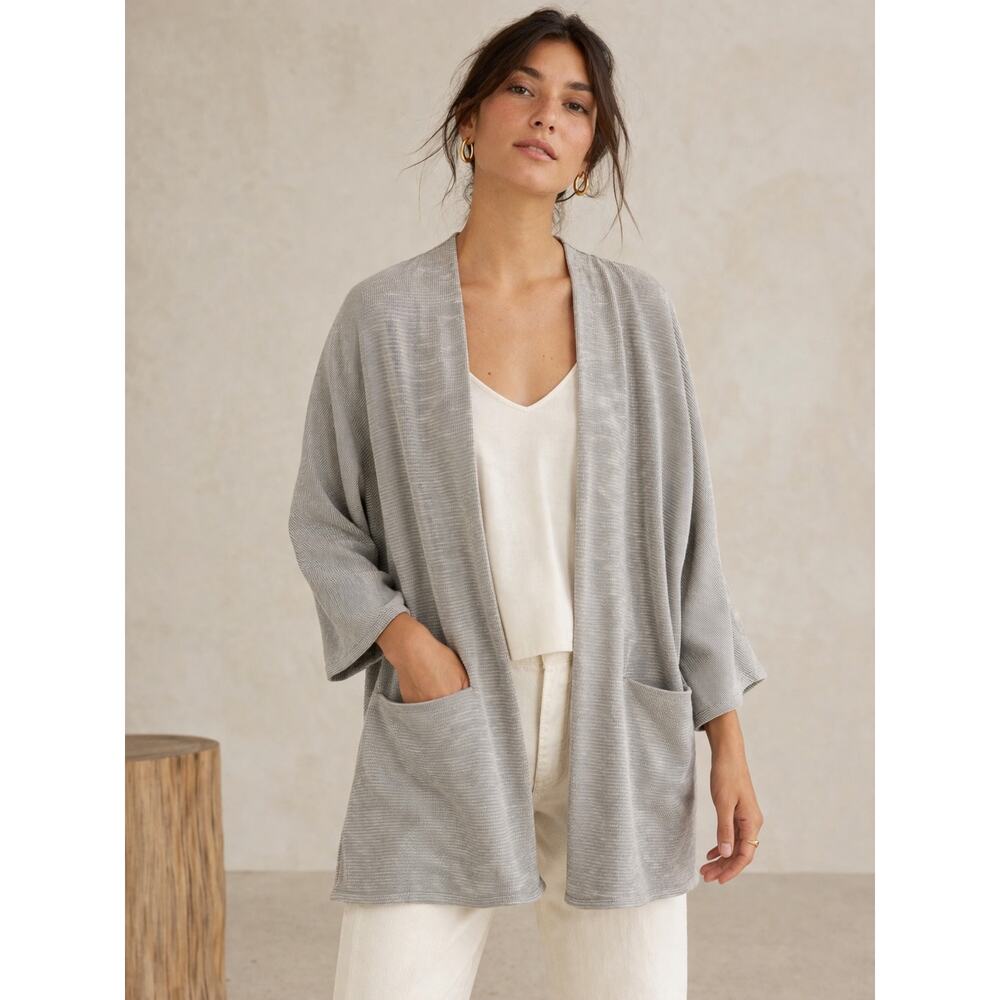 Donni. Anthropologie Ribbed Minimalist Open Front Duster Cardigan OSFA Casual